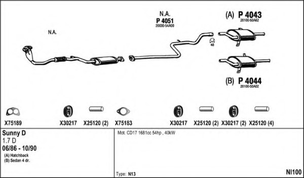 FENNO NI100 Exhaust System